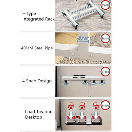 Wooden Height Adjustable Sit Stand Laptop Desk Computer Coffee Side Table End Sofa Bed