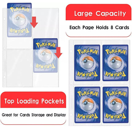 Leather Pokemon Cards Binder Album Book Game Card Collectors Portfolio 400 Slots Pikachu&Friends 2