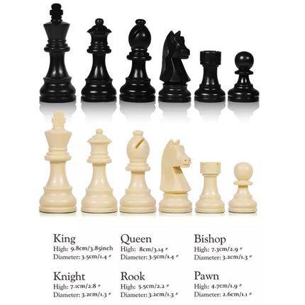 Tournament Chess Set 52x52cm Plastic Pieces with Iron Weighted Leather Board