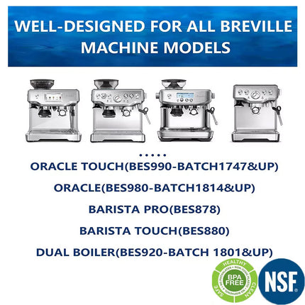 4X Water Filter Compatible For Breville Bes990 BES920BSS BES980 Bes008 Espresso Coffee