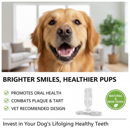 Clear L Size Dog Toothbrush Toy Clean Teeth Brushing Stick Mouth Chewing Dental Care Play Dog