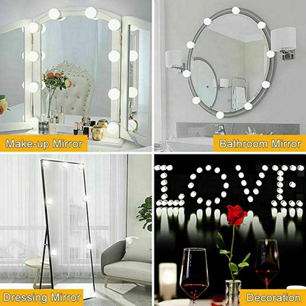 Hollywood Style LED Makeup Vanity Mirror Lights Kit with Dimmable 14 Bulbs