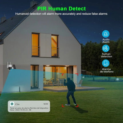 Solar Security IP Camera Battery Powered Wireless CCTV PTZ WiFi Camera