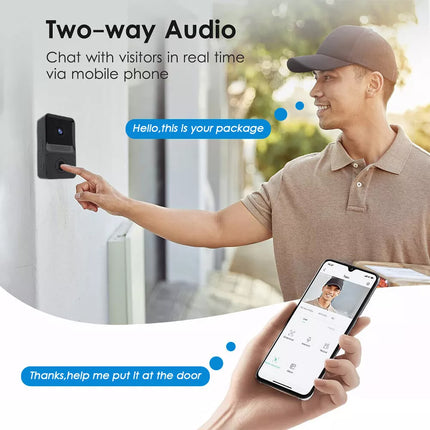 Wireless WiFi Video Doorbell Smart Phone Door Ring Intercom Security Camera Bell