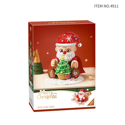 LOZ Christmas Santa LED Tree Night Light Mini Bricks Building Toy Gift 1630pcs