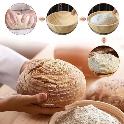 Rattan Bread Proofing Basket Sourdough Banneton Fermenation Basket DIY 6pcs Tool