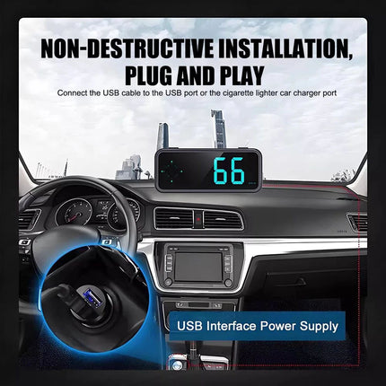 Mini LED Digital Speedometer  Car HUD Head Up Display MPH/KMH Universal