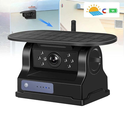 Wireless Reversing Camera Solar Wifi 1080P BSD For iPhone Android Truck