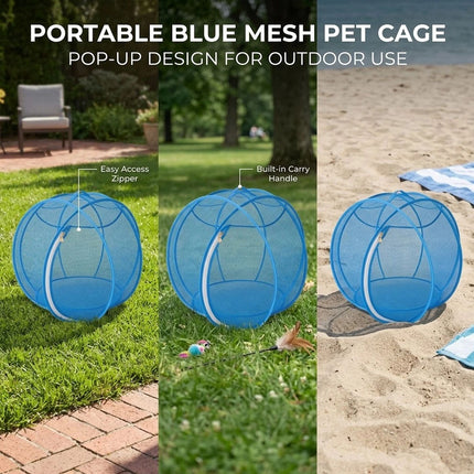 Rolling Cat Hamster Ball for Outside,Pop Up Catio Outdoor Cat Enclosure 27inch
