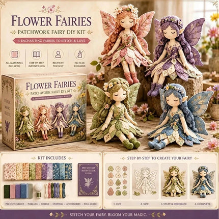 Fairy Patchwork DIY Collection,Fun Flower Fairies Patchwork Sewing Craft Kit