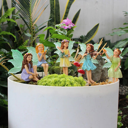 5pcs Miniature Fairy Figurines Ornaments, Outdoor Garden & Home Decor Accessories