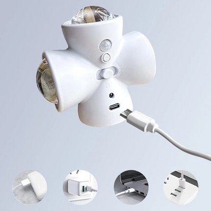 2X LED Motion Sensor Light PIR Cordless Night Light Bed Stair USB Rechargeable