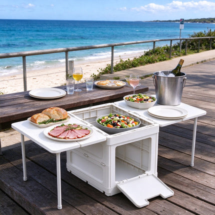 Collapsible Picnic Table Storage Box Portable Outdoor Camping BBQ