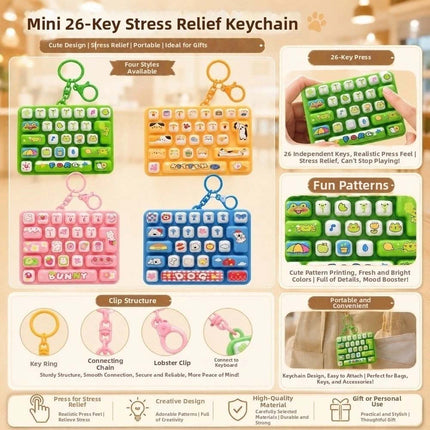 Mini Fingertip Button Keyring Cartoon Stress Relief Fidget Toy Travel Use