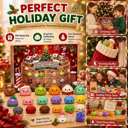 2026 Christmas Squi-shy Advent Calendar 24 Days Dumpling Toys Adult Xmas Gift