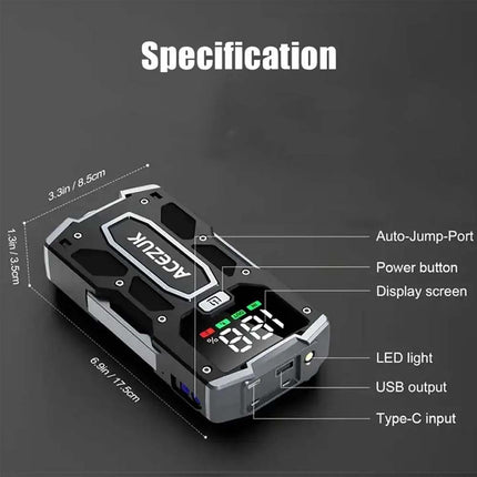 7000A Car Jump Starter Power Bank Pack Battery Booster Fast Charger Smart Cable