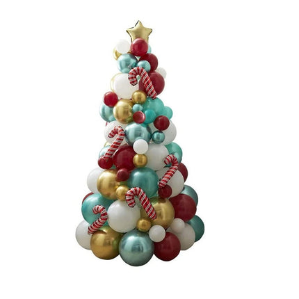 96PC Red White Christmas Tree Balloon Kit Xmas Party Decorations Garland Arch Ki
