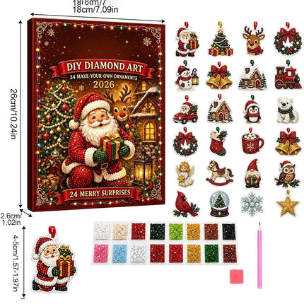 Christmas Advent Calendar 2026, 24 Pcs Diamonds Painting Kit Countdown Box
