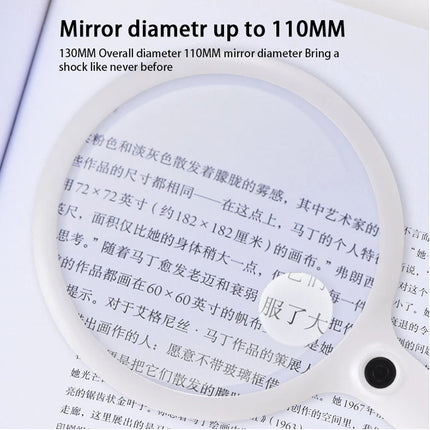 30X  10X Handheld Magnifier Rechargeable 24 LED Light Magnifying Glass