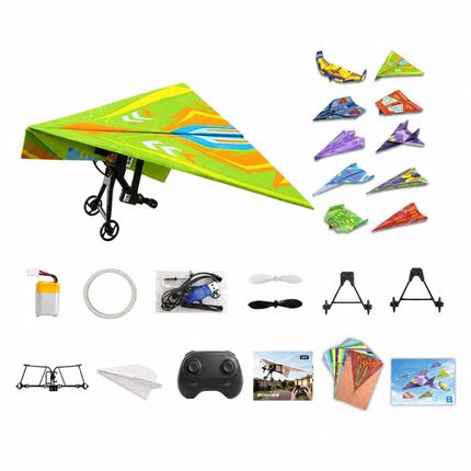 DIY Remote Control RC Paper Airplane Kit with Gyro Stabilizer & Dual Propellers