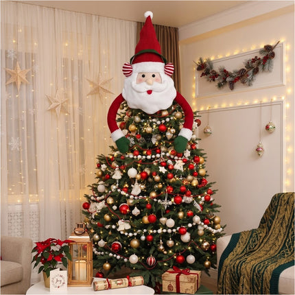 Christmas Tree Top Santa Claus Decoration Holiday Home Display