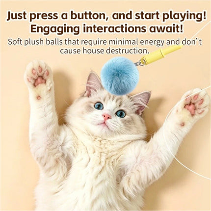 1Pcs Flashlight Shape Pom-Pom Ball Toy Automatic Cat Catching Device Gift