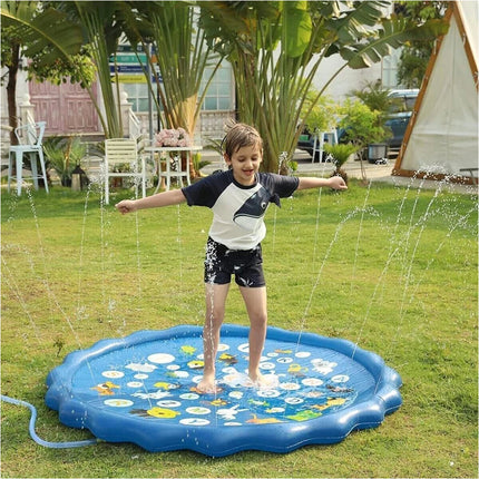 170cm Round Inflatable Water Play Pad Outdoor Splash Sprinkler Mat
