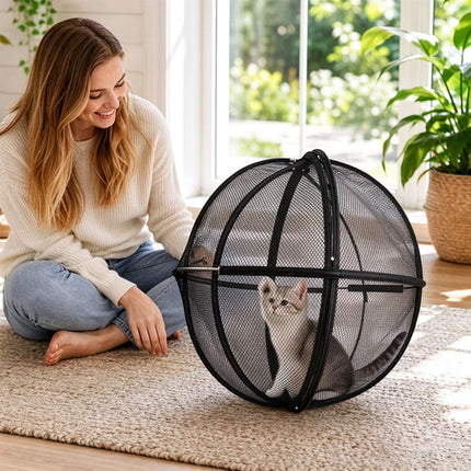 Rolling Cat Hamster Ball for Outside,Pop Up Catio Outdoor Cat Enclosure 27inch