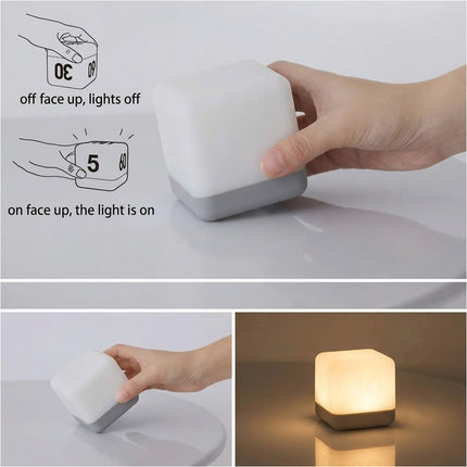 LED Night Light Adjustable USB Flip Timing Lamp for Home Bedroom
