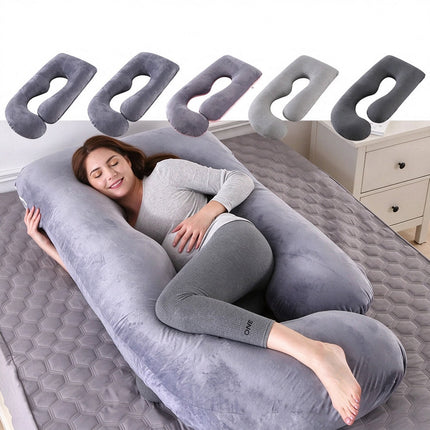 J-Shaped Pregnancy Maternity Pillow Removable Washable Cover 70 x 145cm