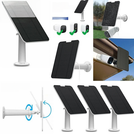 4W Solar Panels for Eufy Eufycam Cam E/2C/E/2 Pro Wall Mount With 3M Power Cable