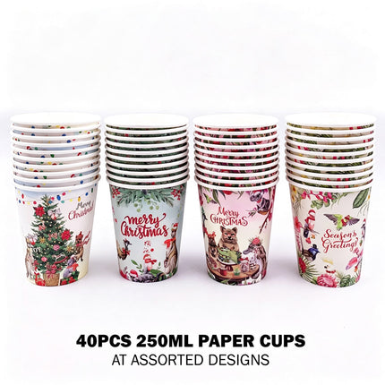 Christmas Disposable Tableware Set Paper Plates Cups Napkins Party Supplies