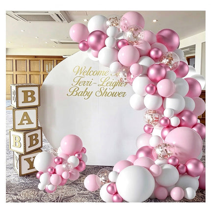 95Pcs Pink White Balloon Garland Arch Kit, Balloon Decorations for Wedding Birthday Party