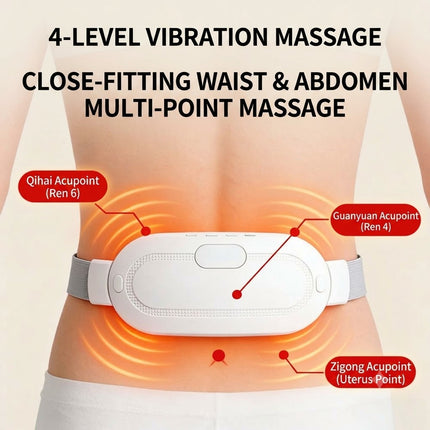 Portable Cordless Heating Pad - 3 Heat Levels & 4 Massage Modes, USB Rechargeable