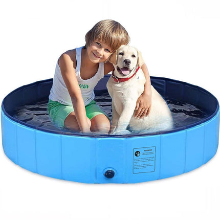 120Cm Pet Dog Swimming Pool Portable Bathtub Shower Washing Folding Outdoor L