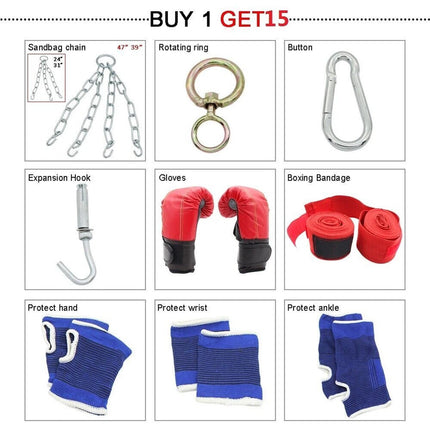 Punch Bag Boxing Set 100cm Heavy MMA Punching Kicking Home Gym Exercise Bag