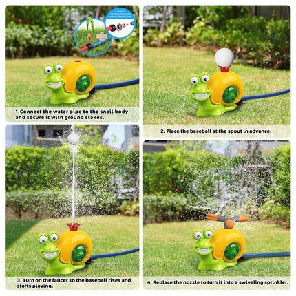 1 Set Water Sprinkler Baseball Toy Outdoor Play 2 In 1 Snail Water Game