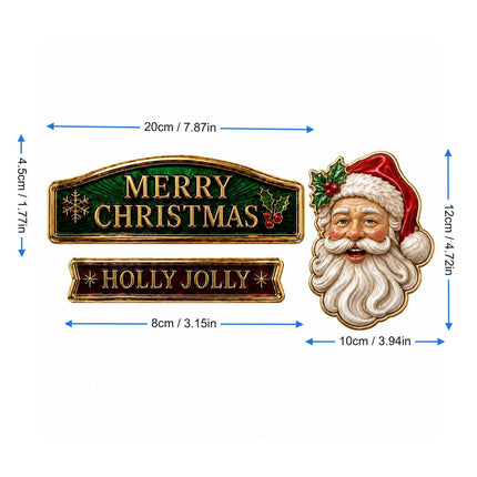 Christmas Car Plaque Set, Holiday Car Emblems Badges for Smooth Body Trim