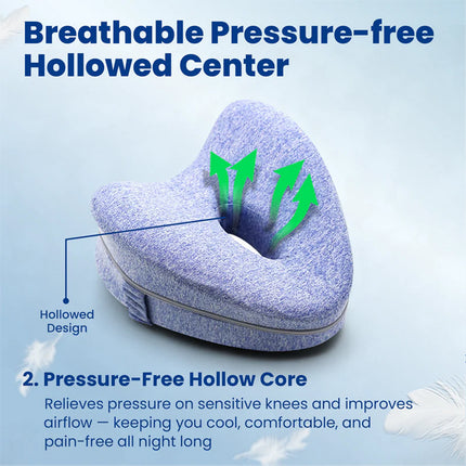 Ergonomic Memory Foam Leg Pillow Knee Support Cushion for Home Use