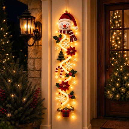 Glowing Christmas Door Hanger Decorations for Walls, Windows, Covered Porches