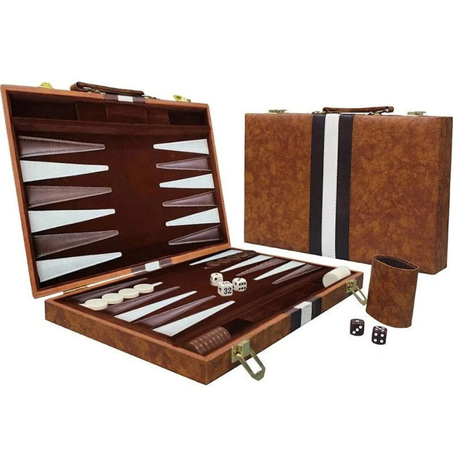 Backgammon Board Game Set Leather Classic Backgammon Game for Party Home Reunion
