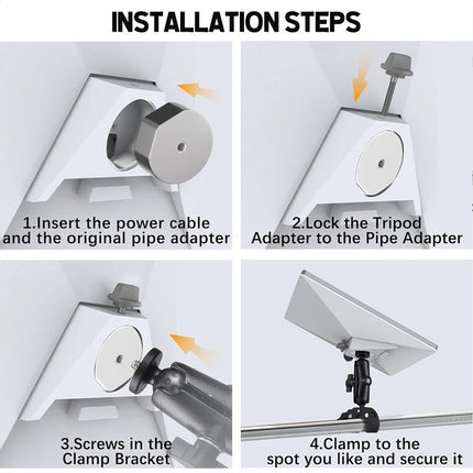 Portable Mount Adjustable RV Pole Clamp Holder Bracket for Starlink Mini Dish