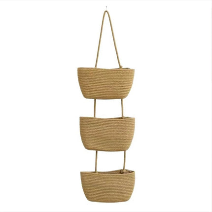 Hanging Storage Basket 3Tier Wall Mounted for Bedroom Living Room Organizer