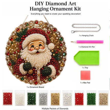 5D DIY Christmas Pearl Diamond Art Painting Hanging Pendant Ornament Kit Gift
