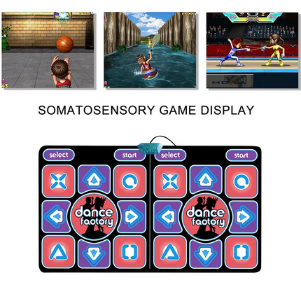 Double Dance Mat Non-Slip Wireless Dancing Step Pad Interactive Music Game