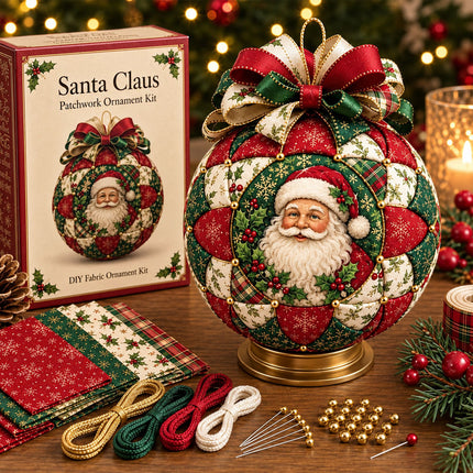 Christmas Classics Patchwork Ornament DIY Kit,Santa Claus  Patchwork Ornament Kit