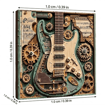 1000-Piece Steampunk Guitar Puzzle, Vintage Guitar Puzzle