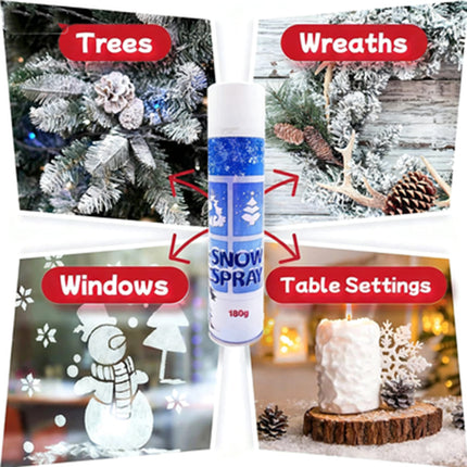 4PCS Christmas Snow Spray White Artificial Snow Craft Tree Window Decoration