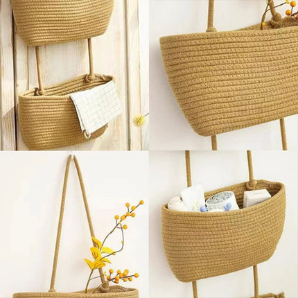 Hanging Storage Basket 3Tier Wall Mounted for Bedroom Living Room Organizer