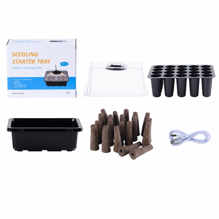 Seed Starter Tray 20 Cells Seedling Starter Kit with Grow Light Seed Germination